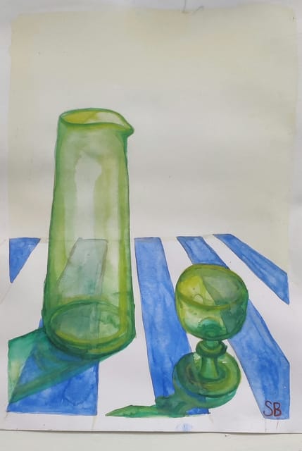 “Grønt glas” (2026), maleri af Selma Frausing Binau